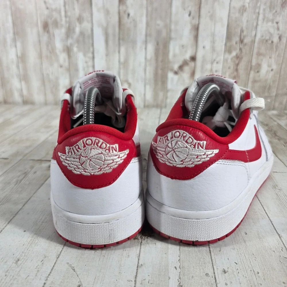 Nike Air Jordan 1 Retro Low OG‎ Metallic Red White Sneakers CZ0790-161 Mens 9.5